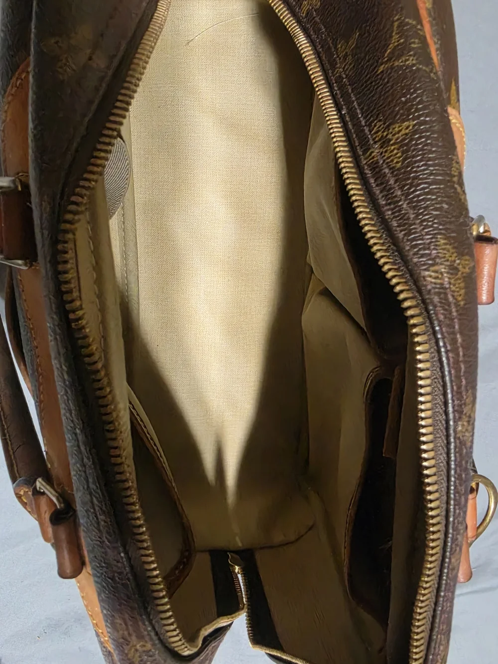 Louis Vuitton Monogram Canvas Duffel in Brown with Tan Trim